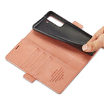 LC.IMEEKE PU + TPU Cassa del telefono in pelle con sensazione delicata sulla pelle, For Samsung Galaxy S22+ 5G