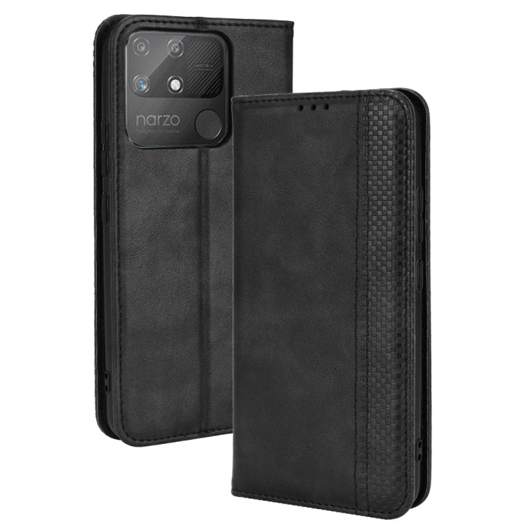 Custodia per telefono in pelle con trama retrò con fibbia magnetica, For OPPO A55s 5G JP Version, For OPPO Reno7 5G, For OPPO Reno7 Pro 5G, For OPPO Realme Narzo 50A, For TCL 20 XE, For TCL 20Y