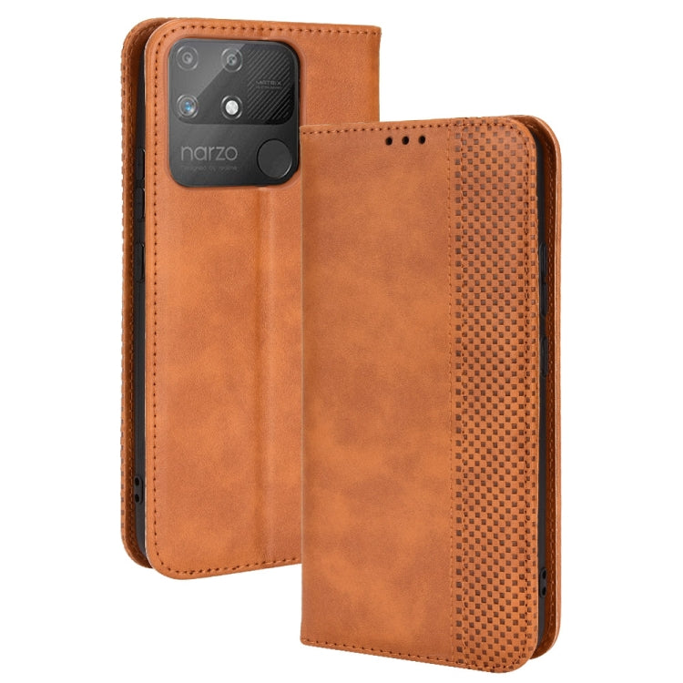 Custodia per telefono in pelle con trama retrò con fibbia magnetica, For OPPO A55s 5G JP Version, For OPPO Reno7 5G, For OPPO Reno7 Pro 5G, For OPPO Realme Narzo 50A, For TCL 20 XE, For TCL 20Y