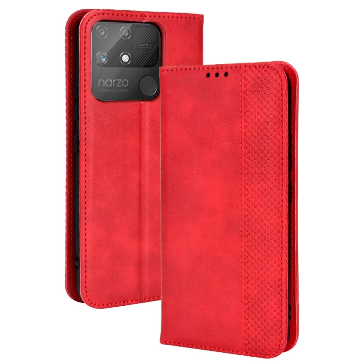 Custodia per telefono in pelle con trama retrò con fibbia magnetica, For OPPO A55s 5G JP Version, For OPPO Reno7 5G, For OPPO Reno7 Pro 5G, For OPPO Realme Narzo 50A, For TCL 20 XE, For TCL 20Y