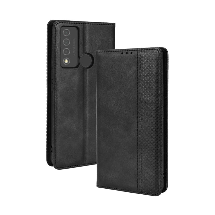 Custodia per telefono in pelle con trama retrò con fibbia magnetica, For OPPO A55s 5G JP Version, For OPPO Reno7 5G, For OPPO Reno7 Pro 5G, For OPPO Realme Narzo 50A, For TCL 20 XE, For TCL 20Y