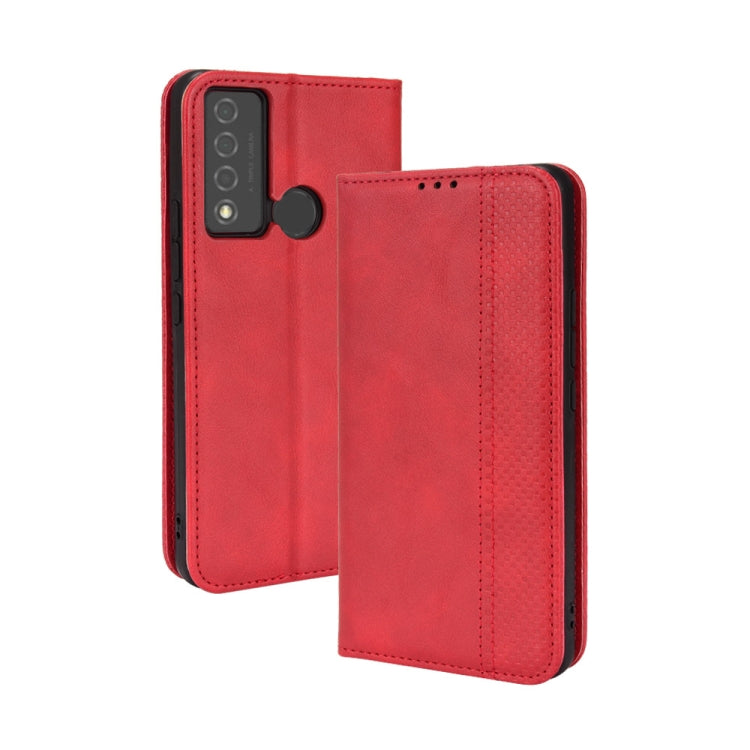 Custodia per telefono in pelle con trama retrò con fibbia magnetica, For OPPO A55s 5G JP Version, For OPPO Reno7 5G, For OPPO Reno7 Pro 5G, For OPPO Realme Narzo 50A, For TCL 20 XE, For TCL 20Y