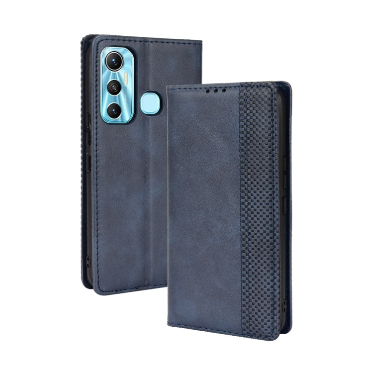 Custodia per telefono in pelle con trama retrò con fibbia magnetica, For TCL 205, For vivo Y3s 2021, For vivo S10e / V23e 4G / 5G, For vivo Y15s 2021 / Y15a, For Infinix Hot 11, For Infinix Note 11 Pro