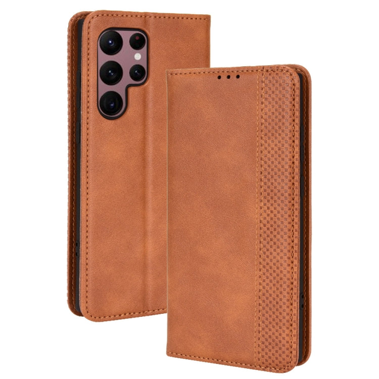 Custodia per telefono in pelle con trama retrò con fibbia magnetica, For Samsung Galaxy S22 Ultra 5G, For Sharp Aquos Wish, For Xiaomi 12, For OnePlus 10 Pro 5G, For Umidigi A11s, For ZTE Libero 5G II