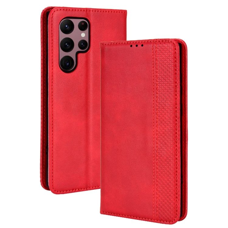 Custodia per telefono in pelle con trama retrò con fibbia magnetica, For Samsung Galaxy S22 Ultra 5G, For Sharp Aquos Wish, For Xiaomi 12, For OnePlus 10 Pro 5G, For Umidigi A11s, For ZTE Libero 5G II