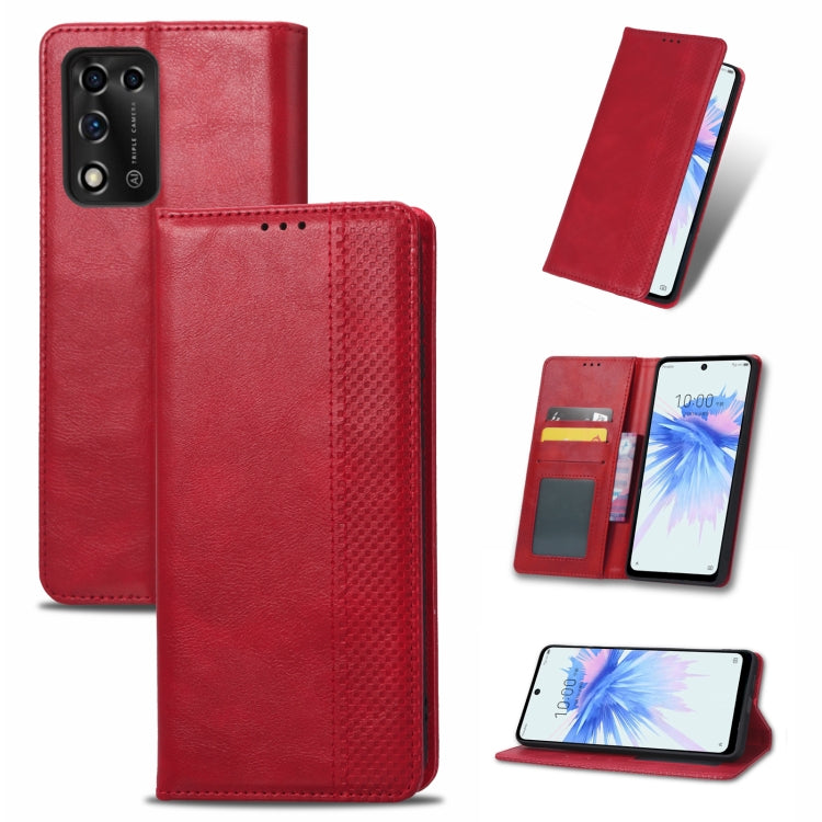 Custodia per telefono in pelle con trama retrò con fibbia magnetica, For Samsung Galaxy S22 Ultra 5G, For Sharp Aquos Wish, For Xiaomi 12, For OnePlus 10 Pro 5G, For Umidigi A11s, For ZTE Libero 5G II
