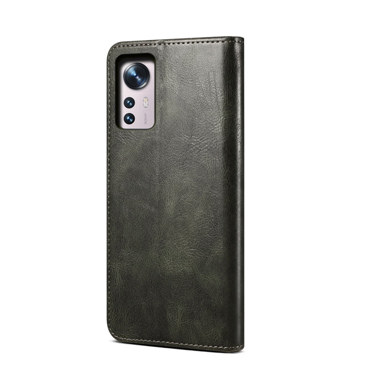 Custodia per telefono in pelle con texture Crazy Horse cerata semplice, For Xiaomi 12/12S, For Xiaomi 12 Pro/12S Pro, For Xiaomi 12X