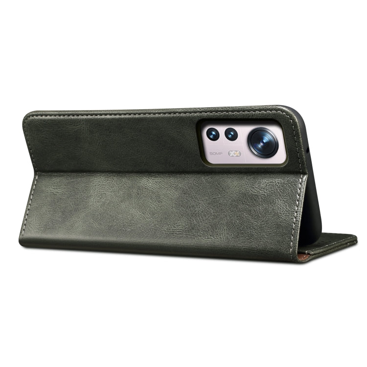 Custodia per telefono in pelle con texture Crazy Horse cerata semplice, For Xiaomi 12/12S, For Xiaomi 12 Pro/12S Pro, For Xiaomi 12X