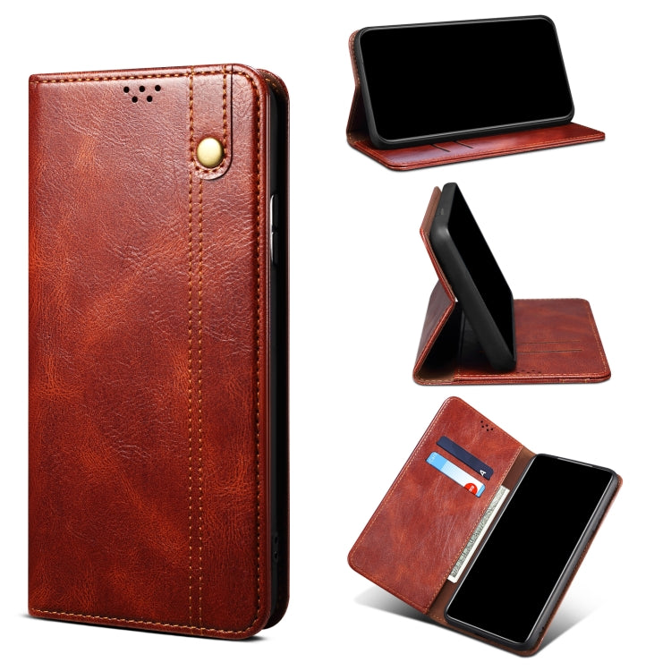 Custodia per telefono in pelle con texture Crazy Horse cerata semplice, For Xiaomi 12/12S, For Xiaomi 12 Pro/12S Pro, For Xiaomi 12X