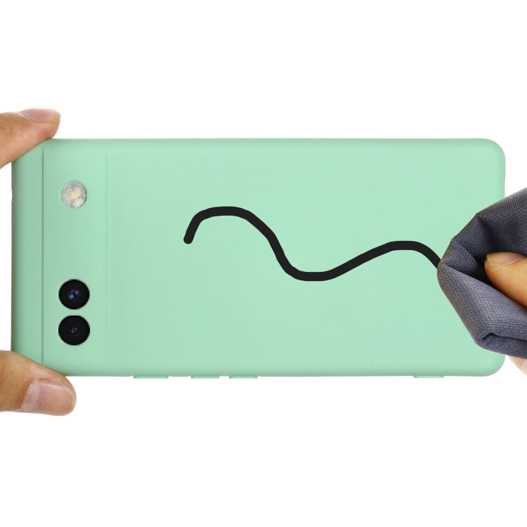 Custodia per telefono in silicone liquido di colore puro, For Google Pixel 6a