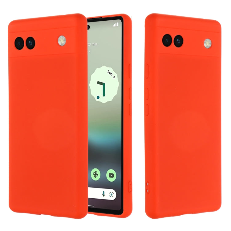 Custodia per telefono in silicone liquido di colore puro, For Google Pixel 6a