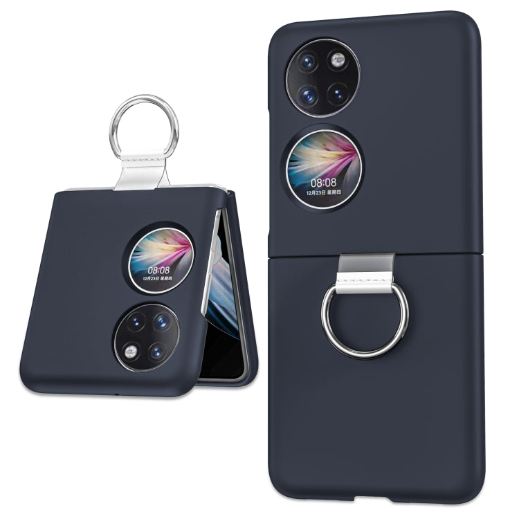 Custodia per telefono PC trasparente con supporto ad anello, For Huawei P50 Pocket