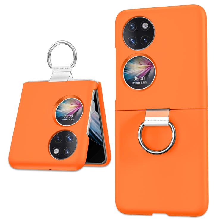 Custodia per telefono PC trasparente con supporto ad anello, For Huawei P50 Pocket