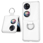 Custodia per telefono PC trasparente con supporto ad anello, For Huawei P50 Pocket