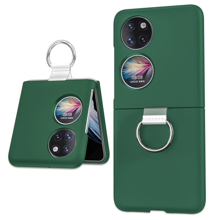 Custodia per telefono PC trasparente con supporto ad anello, For Huawei P50 Pocket
