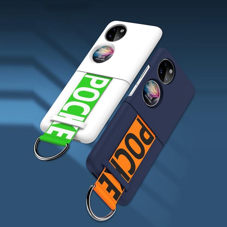 Cinturino da polso Skin Feel Cassa del telefono per PC smerigliata, For Huawei P50 Pocket