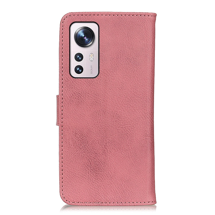 KHAZNEH Custodia per telefono in pelle con trama in pelle bovina, For Xiaomi 12 Pro, For Xiaomi 12 / 12X / 12S
