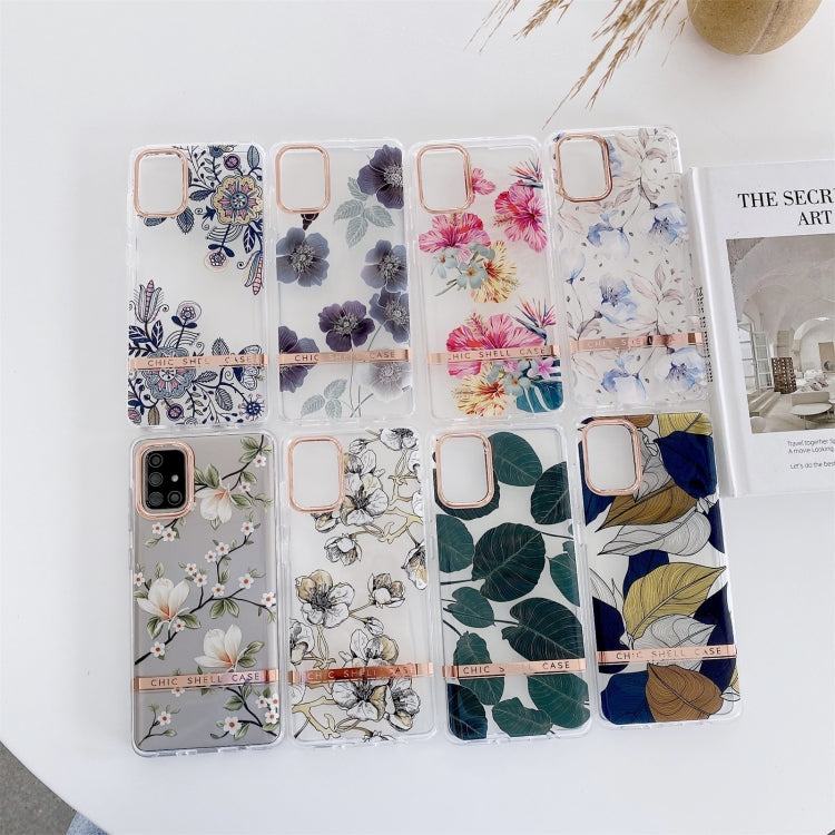 Cassa del telefono del fiore di placcatura traslucida, For Samsung Galaxy S21+ 5G, For Samsung Galaxy S21 Ultra 5G, For Samsung Galaxy Note20, For Samsung Galaxy S21 FE 5G