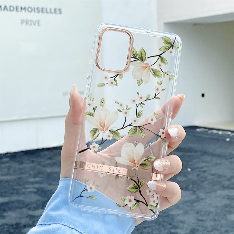 Cassa del telefono del fiore di placcatura traslucida, For Samsung Galaxy S21+ 5G, For Samsung Galaxy S21 Ultra 5G, For Samsung Galaxy Note20, For Samsung Galaxy S21 FE 5G