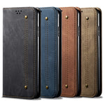 Custodia per telefono in pelle stile casual con trama denim, For Samsung Galaxy A13 5G/4G/A04/A04S
