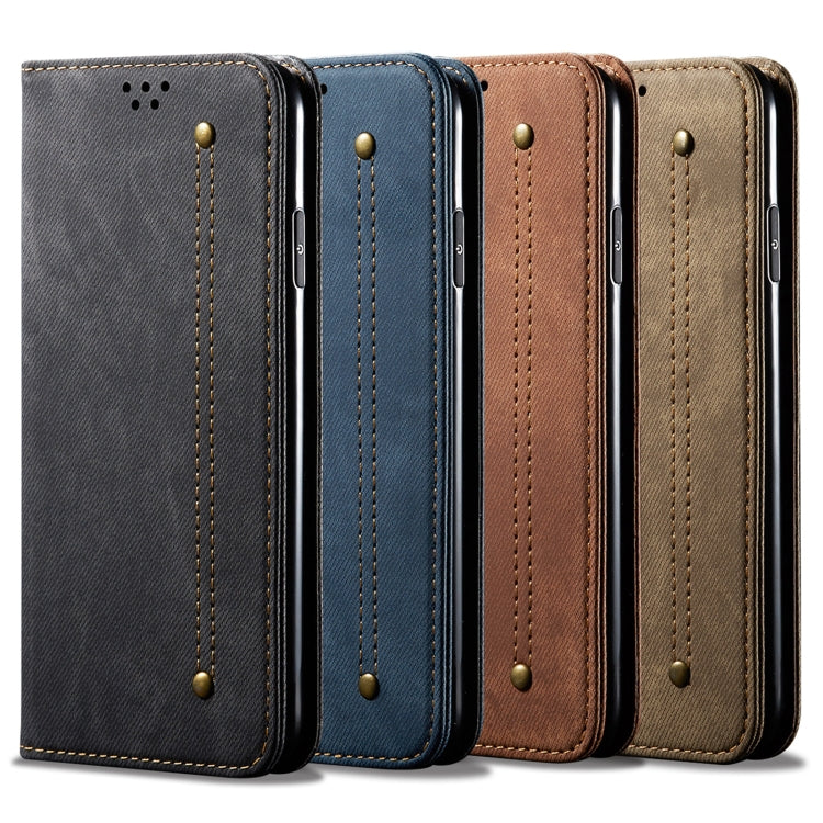 Custodia per telefono in pelle stile casual con trama denim, For Samsung Galaxy A13 5G/4G/A04/A04S