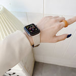 Cinturino in pelle per serie Apple Watch, 7 41mm / 6&SE&5&4 40mm / 3&2&1 38mm, 7 45mm / 6&SE&5&4 44mm / 3&2&1 42mm
