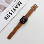Cinturino in vera pelle con fibbia ovale per Apple Watch Series, 7 41mm / 6&SE&5&4 40mm / 3&2&1 38mm