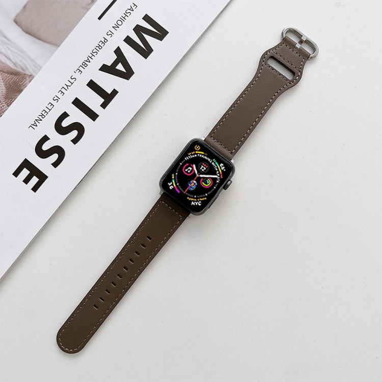 Cinturino in vera pelle con fibbia ovale per Apple Watch Series, 7 41mm / 6&SE&5&4 40mm / 3&2&1 38mm