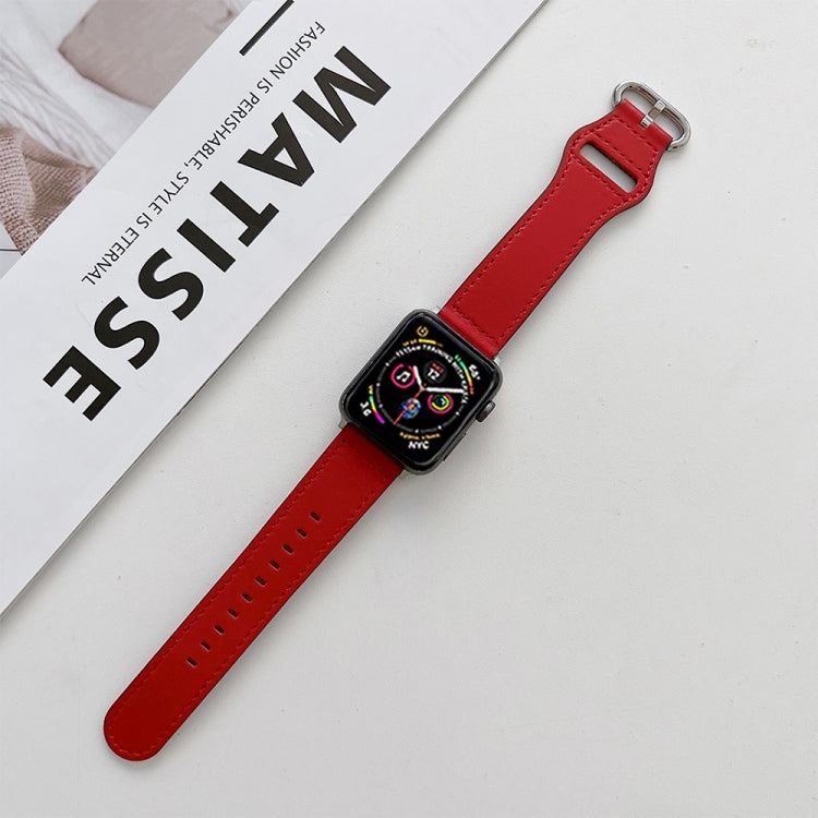 Cinturino in vera pelle con fibbia ovale per Apple Watch Series, 7 41mm / 6&SE&5&4 40mm / 3&2&1 38mm