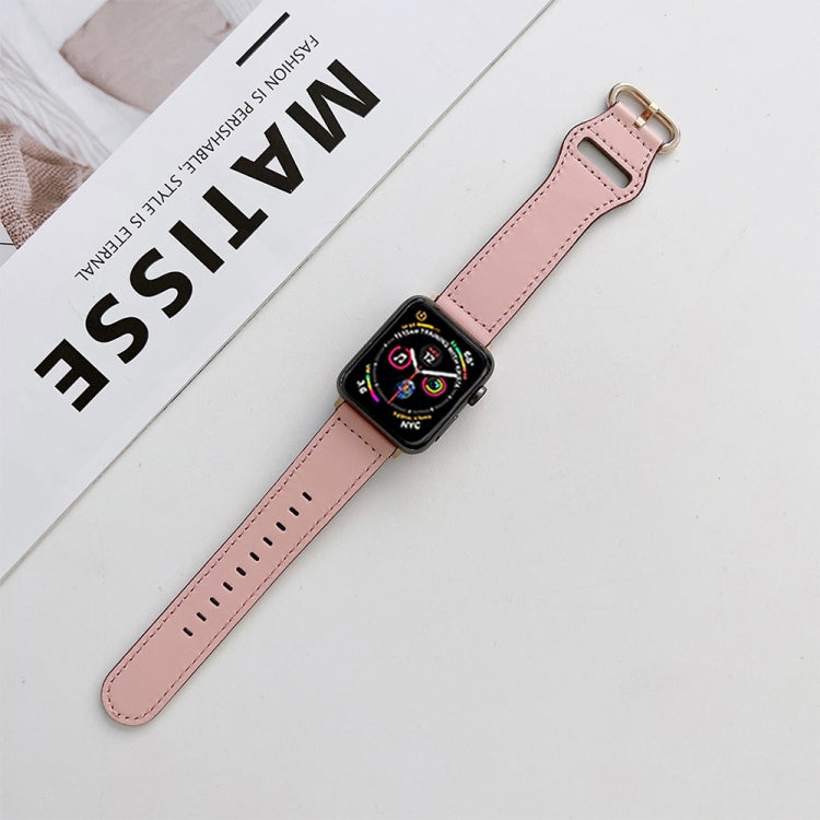 Cinturino in vera pelle con fibbia ovale per Apple Watch Series, 7 41mm / 6&SE&5&4 40mm / 3&2&1 38mm