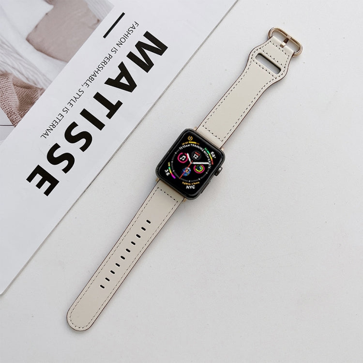 Cinturino in vera pelle con fibbia ovale per Apple Watch Series, 7 41mm / 6&SE&5&4 40mm / 3&2&1 38mm