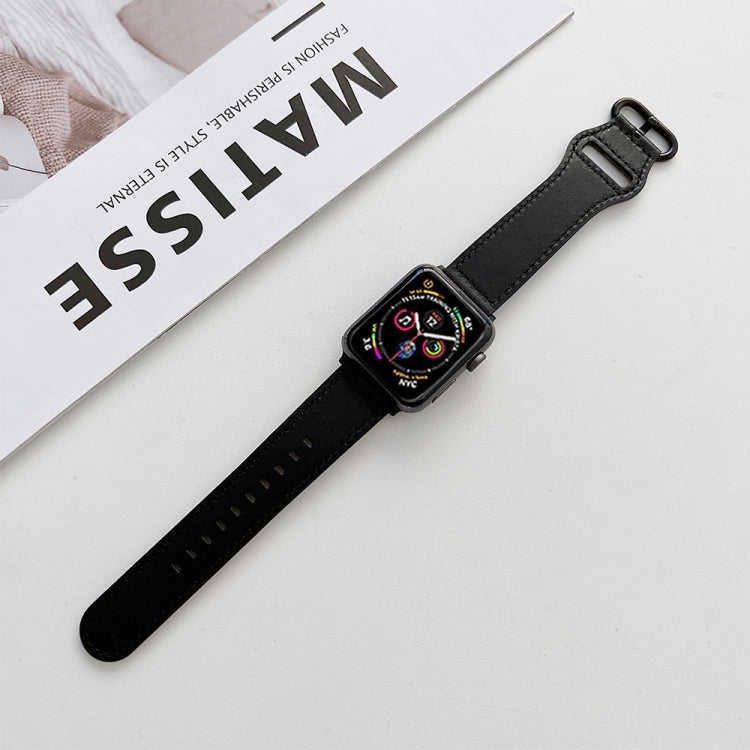 Cinturino in vera pelle con fibbia ovale per Apple Watch Series, 7 41mm / 6&SE&5&4 40mm / 3&2&1 38mm