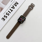 Cinturino in vera pelle con fibbia ovale per Apple Watch Series, 7 45mm / 6&SE&5&4 44mm / 3&2&1 42mm