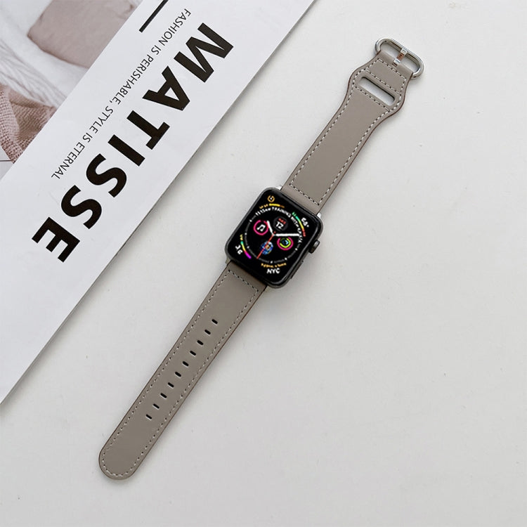 Cinturino in vera pelle con fibbia ovale per Apple Watch Series, 7 45mm / 6&SE&5&4 44mm / 3&2&1 42mm