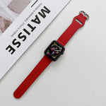 Cinturino in vera pelle con fibbia ovale per Apple Watch Series, 7 45mm / 6&SE&5&4 44mm / 3&2&1 42mm