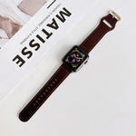 Cinturino in vera pelle con fibbia ovale per Apple Watch Series, 7 45mm / 6&SE&5&4 44mm / 3&2&1 42mm
