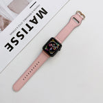 Cinturino in vera pelle con fibbia ovale per Apple Watch Series, 7 45mm / 6&SE&5&4 44mm / 3&2&1 42mm