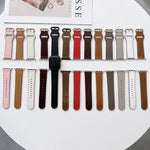 Cinturino in vera pelle con fibbia ovale per Apple Watch Series, 7 45mm / 6&SE&5&4 44mm / 3&2&1 42mm