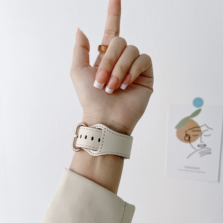 Cinturino in vera pelle con fibbia ovale per Apple Watch Series, 7 45mm / 6&SE&5&4 44mm / 3&2&1 42mm