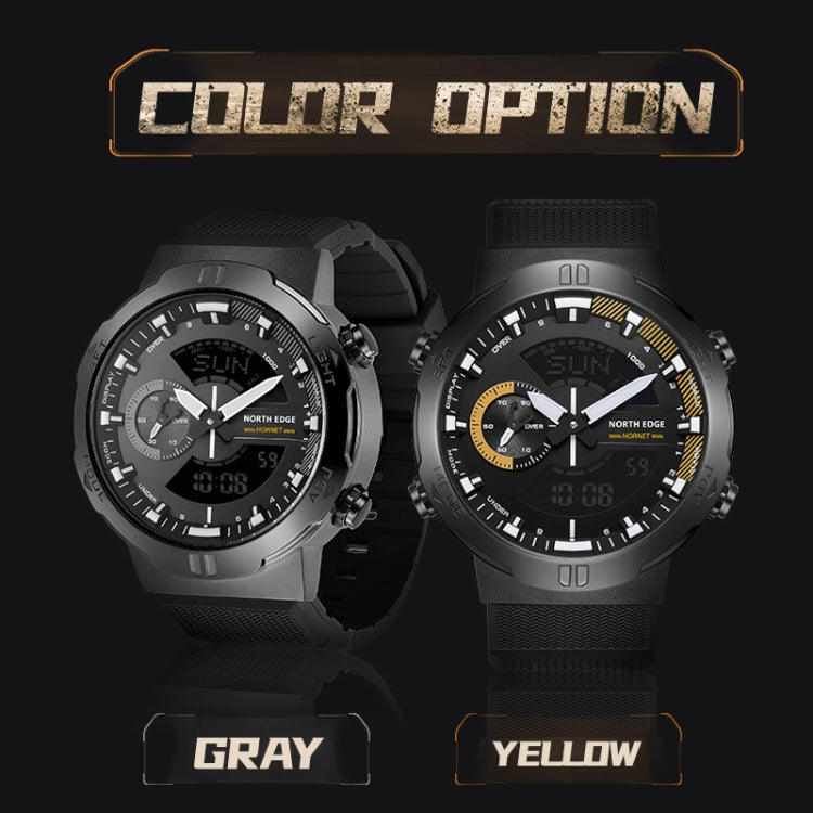 NORTH EDGE HORNET Orologio sportivo luminoso da uomo con doppia sveglia digitale, HORNET