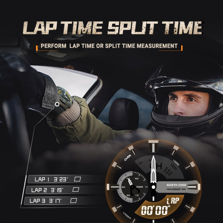 NORTH EDGE HORNET Orologio sportivo luminoso da uomo con doppia sveglia digitale, HORNET