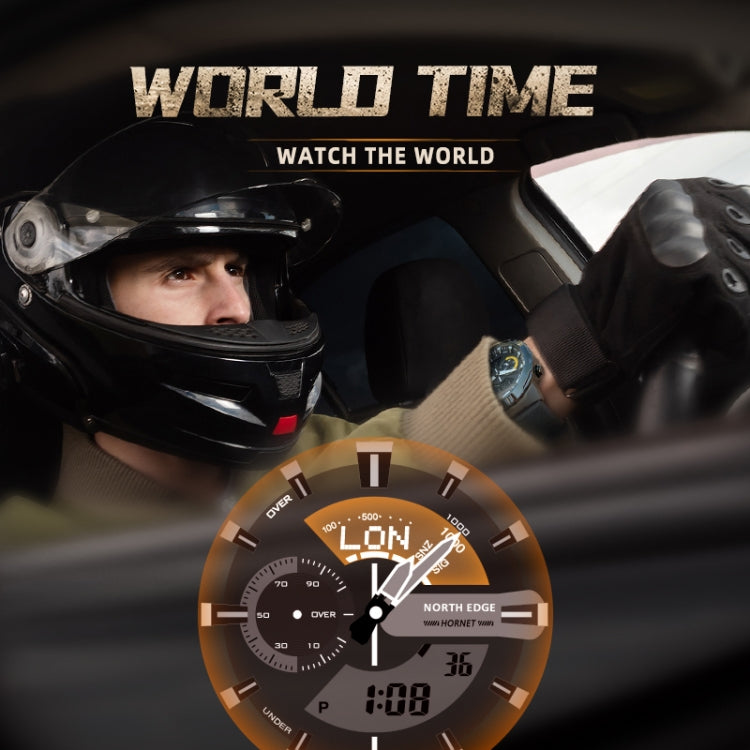 NORTH EDGE HORNET Orologio sportivo luminoso da uomo con doppia sveglia digitale, HORNET