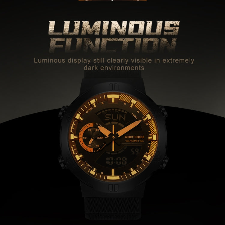 NORTH EDGE HORNET Orologio sportivo luminoso da uomo con doppia sveglia digitale, HORNET