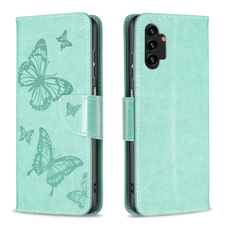 Custodia portafoglio in pelle con farfalle per smartphone compati