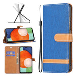 Custodia per cellulare in pelle color denim abbinata, For Samsung Galaxy A13 4G, For Samsung Galaxy A33 5G