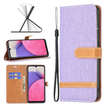 Custodia per cellulare in pelle color denim abbinata, For Samsung Galaxy A13 4G, For Samsung Galaxy A33 5G