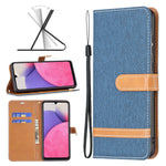 Custodia per cellulare in pelle color denim abbinata, For Samsung Galaxy A13 4G, For Samsung Galaxy A33 5G