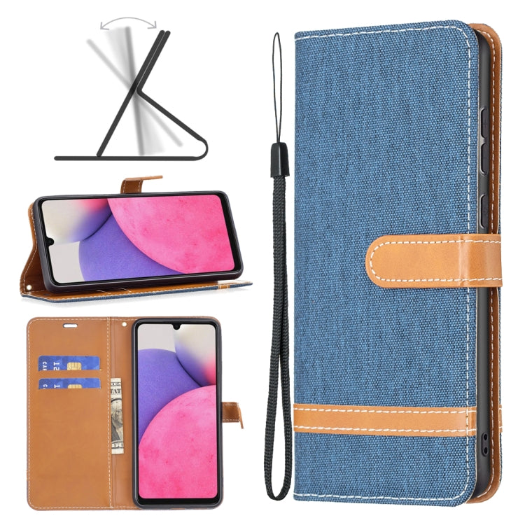 Custodia per cellulare in pelle color denim abbinata, For Samsung Galaxy A13 4G, For Samsung Galaxy A33 5G