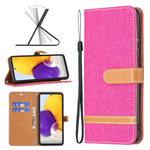 Custodia per cellulare in pelle color denim abbinata, For Samsung Galaxy A73 5G, For Xiaomi 12