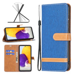Custodia per cellulare in pelle color denim abbinata, For Samsung Galaxy A73 5G, For Xiaomi 12